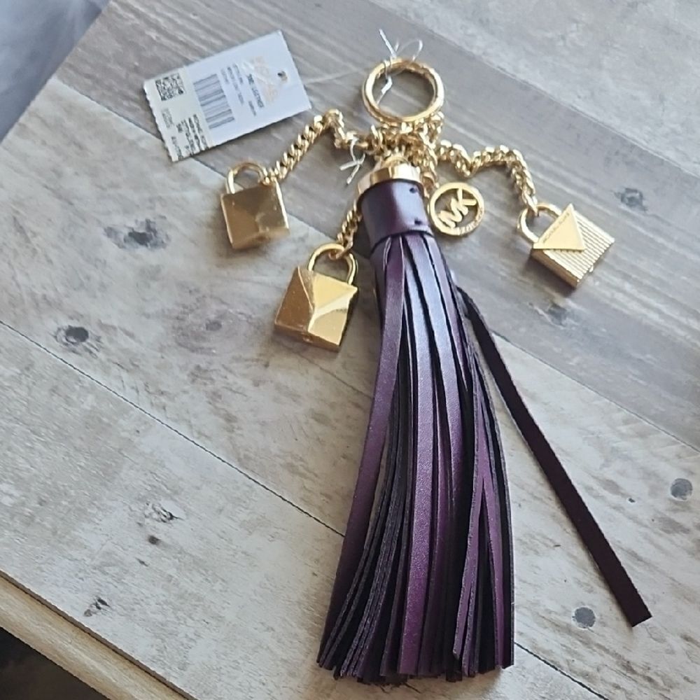 Gold and Purple Tassel Keychain